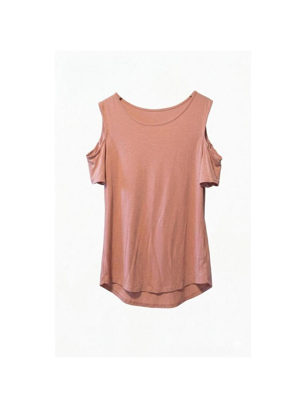 Little Boutique Criss Cross Cold Shoulder Top Short Sleeve